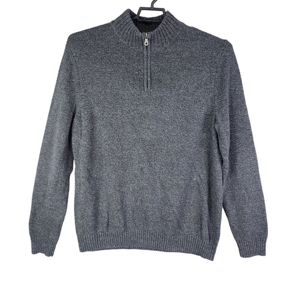 Mens Gray Croft & Barrow Sweater 1/4 Zip Long Sleeve Size XL Tall